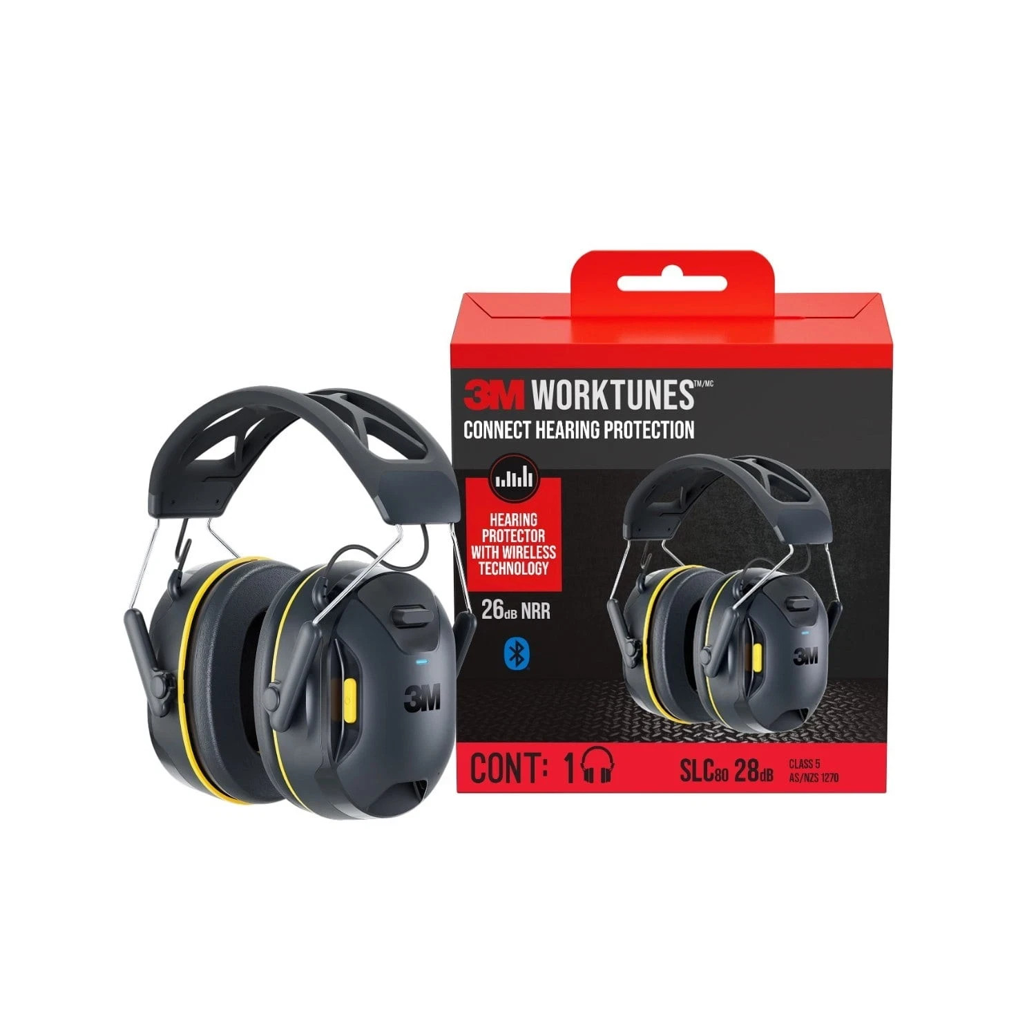 3M WorkTunes Connect Wireless Hearing Protection Bluetooth 90570-DC Headphones