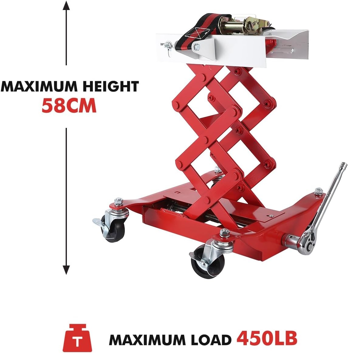 450LBS Low Profile Transmission Jack with Safety Straps Auto Repair Lifting Jack