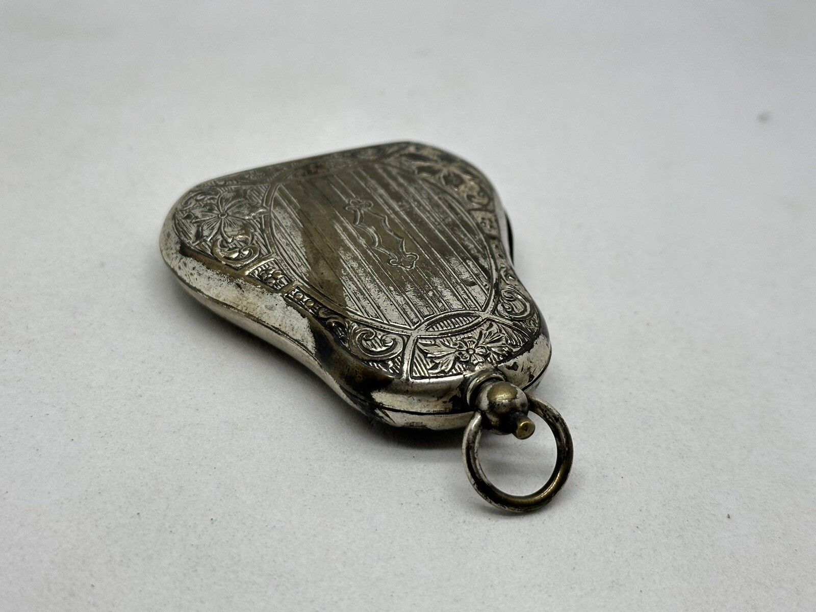 Antique German Silver Double Sovereign Coin Holder Case Only ~ Victorian Era