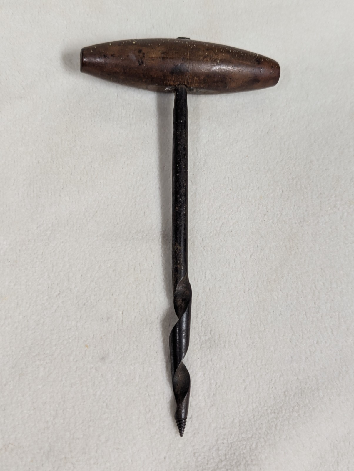 Antique Hand Gimlet Auger Drill Civil War Era Artillery Cannon Tool Metal Wood