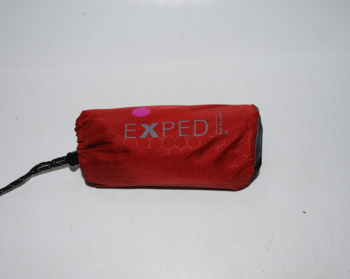 Exped Air Pillow Medium Red Gray with Carry Bag Used Camping Travel