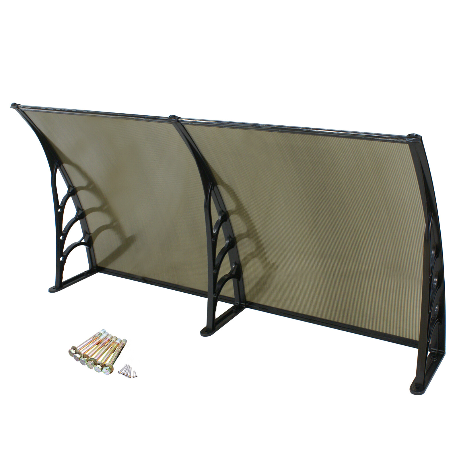 40 x 80 Window Awning Door Canopy Polycarbonate Cover, Brown