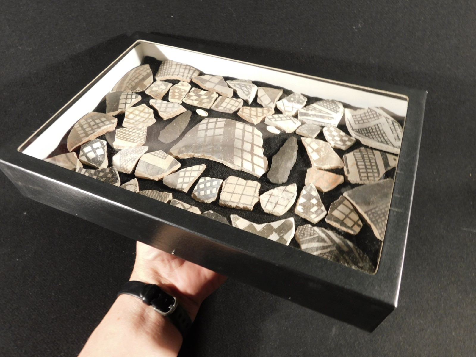 Big Lot! of ANASAZI Pottery Shards or Sherds in Wall Mountable Frame Arizona