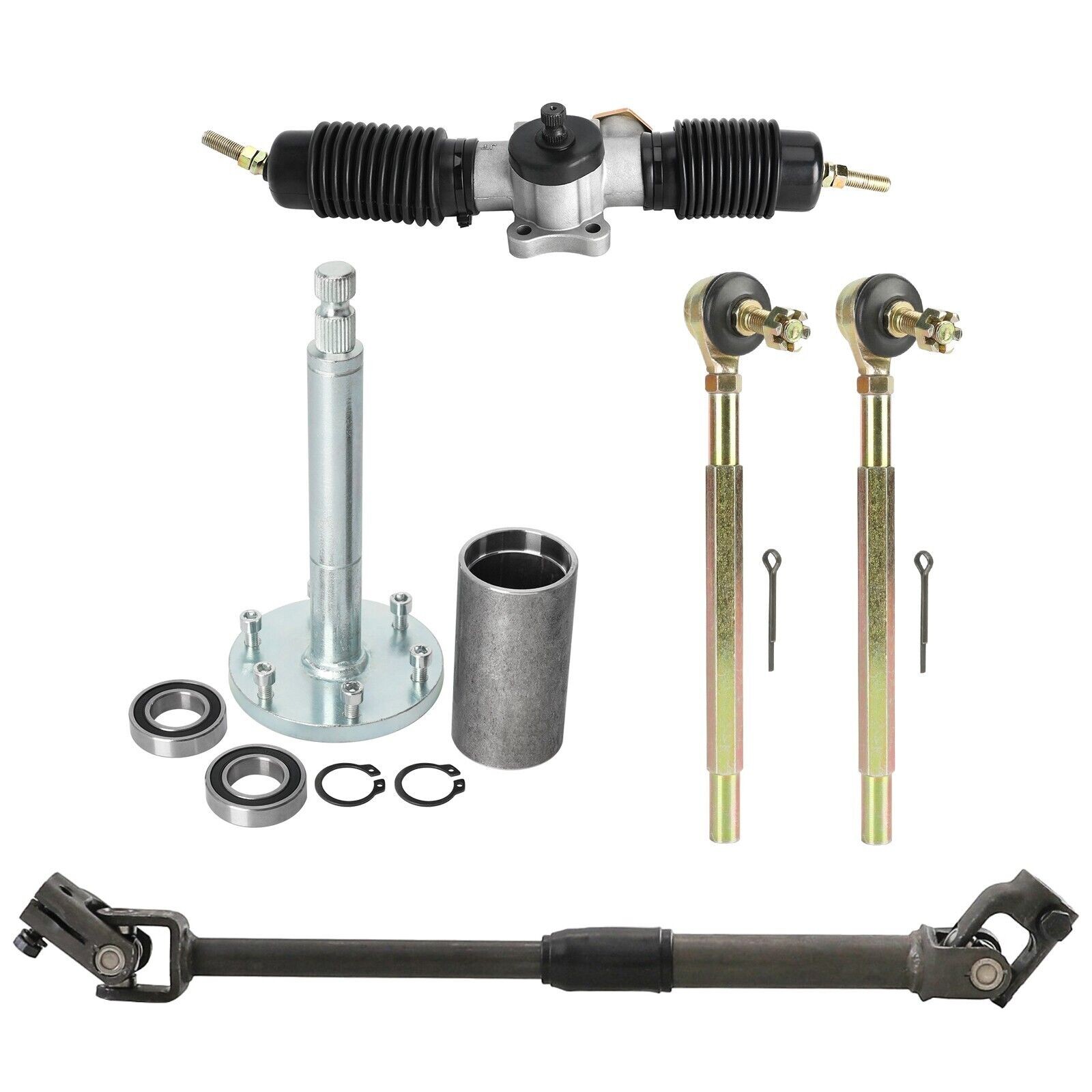 Complete Steering Rack & Pinion Assembly Tie Rod Ends For Go Kart Go Cart ATV
