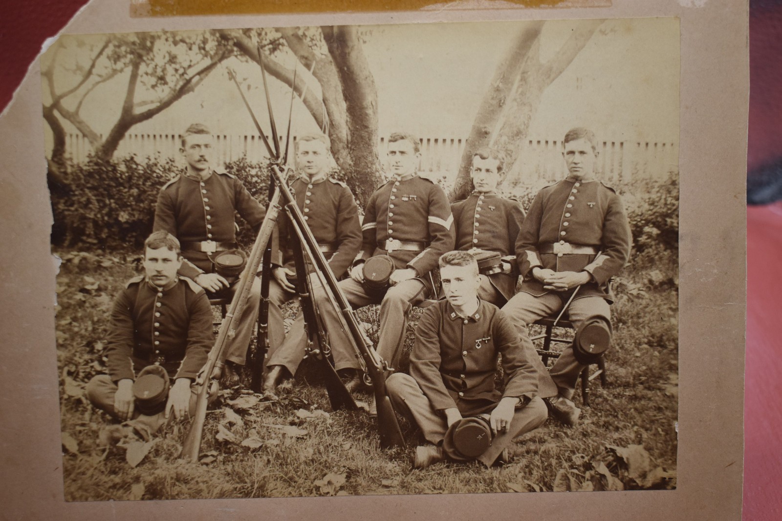Indian Wars era Soldiers w/ Springfield Trapdoor Rifle 8x6 scene dated 1886