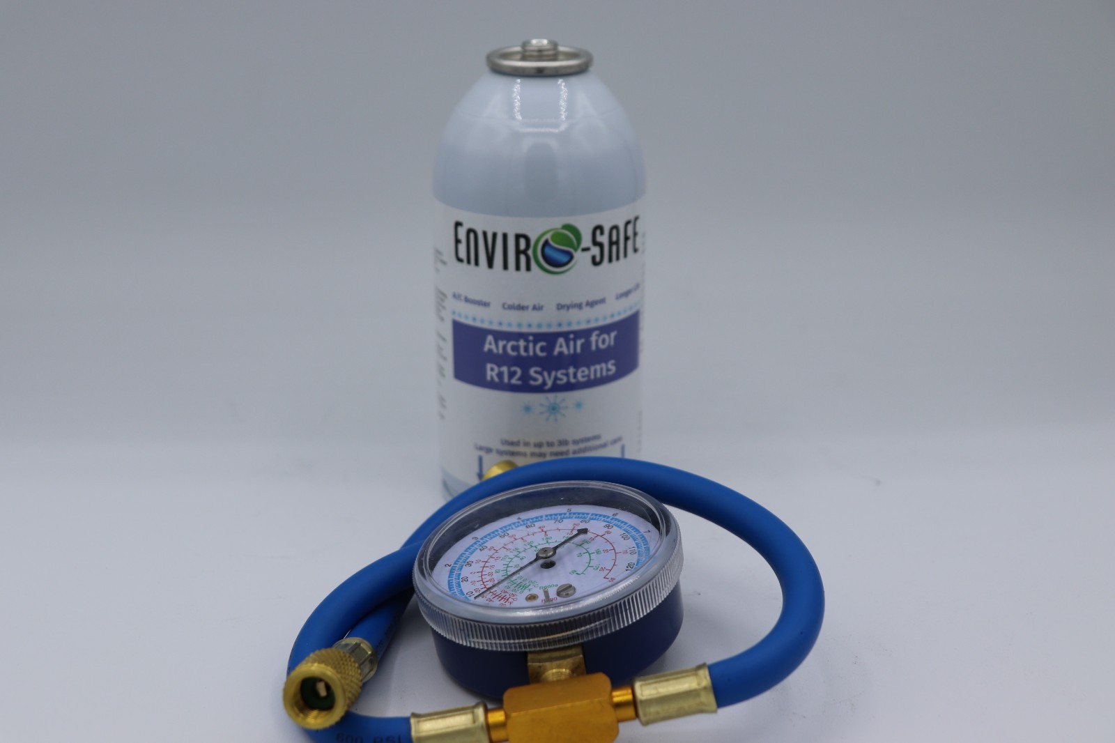 Envirosafe Arctic Air for R12, Refrigerant support, 2 cans Brass Gauge