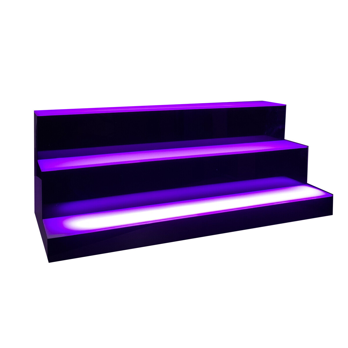 3-Tier LED Lighted Shelf Rack Illuminated Liquor Bottle Shelf Bar Display Stand