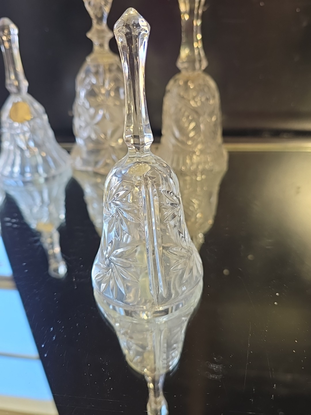 ​Lot 9 Vintage Crystal Glass Bells Waterford 12 Days Christmas Hofbauer Byrdes