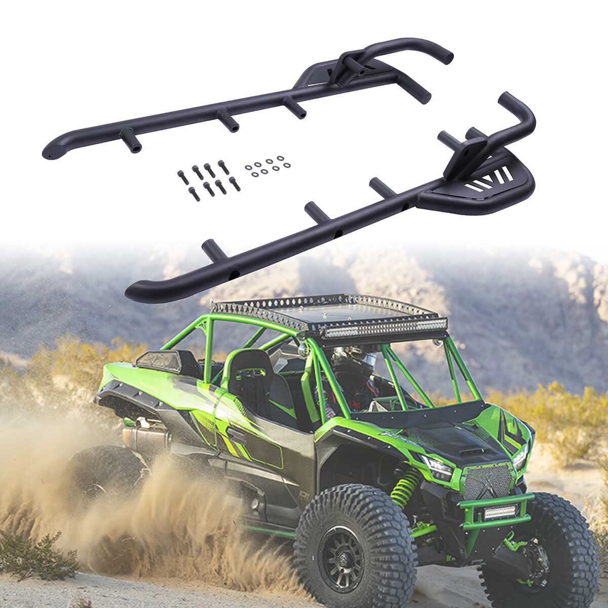 Rock Sliders Side Nerf Bars 2 Door for 20-24 Kawasaki Teryx KRX 1000 #99994-1314