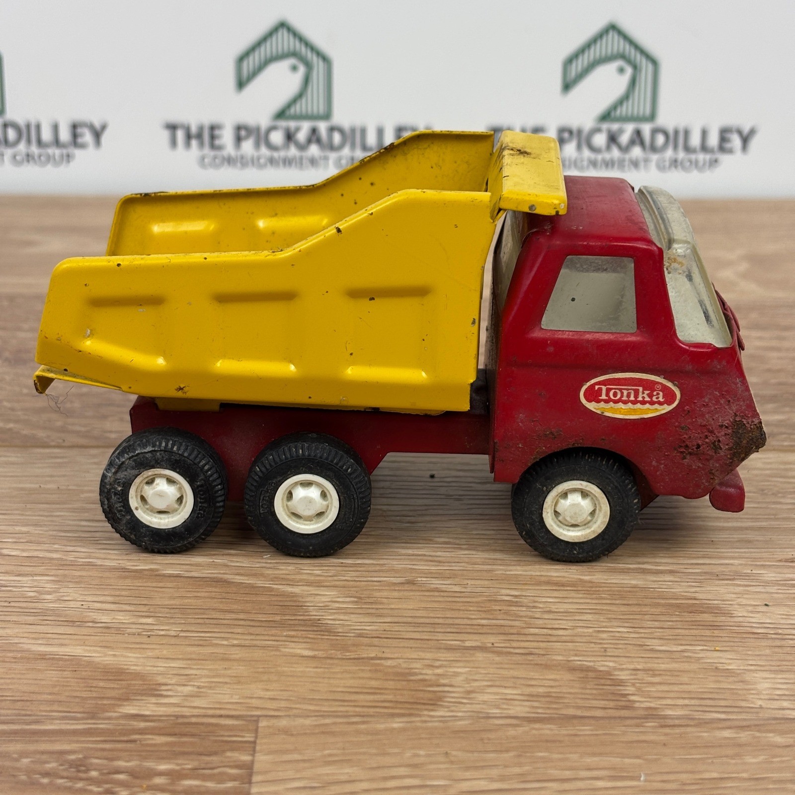 Vintage Tonka Steel Dump Truck and Pickup Truck Lot Red Yellow Green