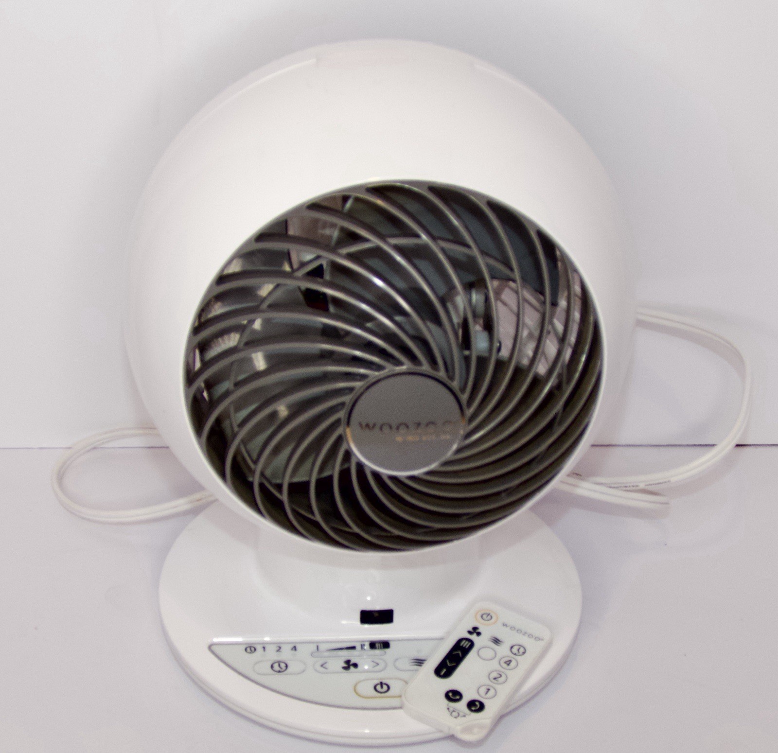 WOOZOO Compact Globe Oscillating Fan With Remote - 5 Speed - White