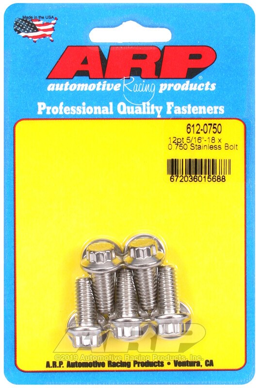 Arp 612-0750 5/16-18 x 0.750 12pt Stainless Steel bolts
