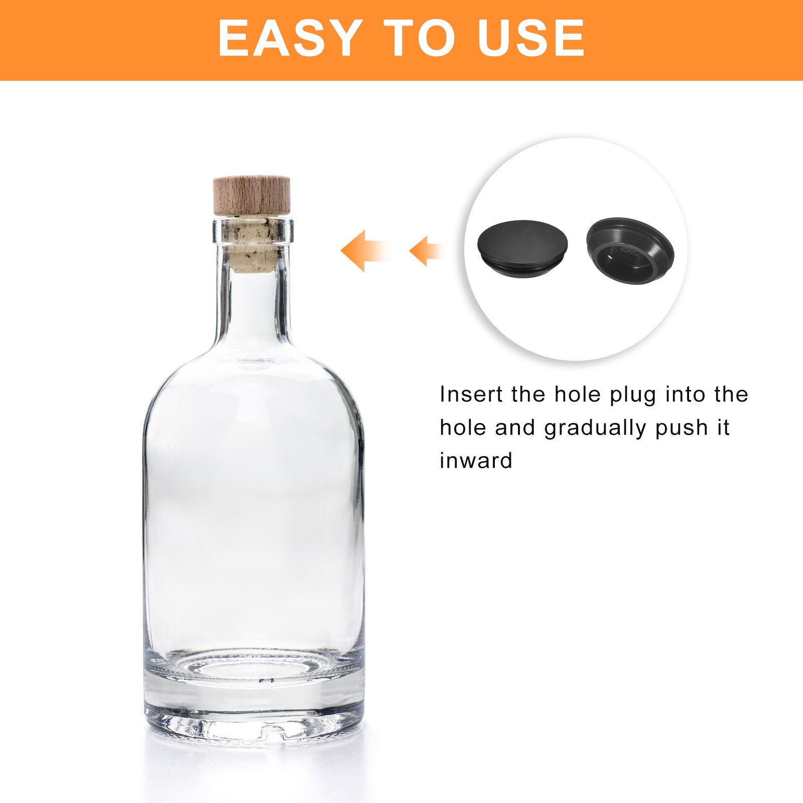 8Pcs Silicone Plugs Rubber Round Hole Plugs for 22-24mm Hole Black