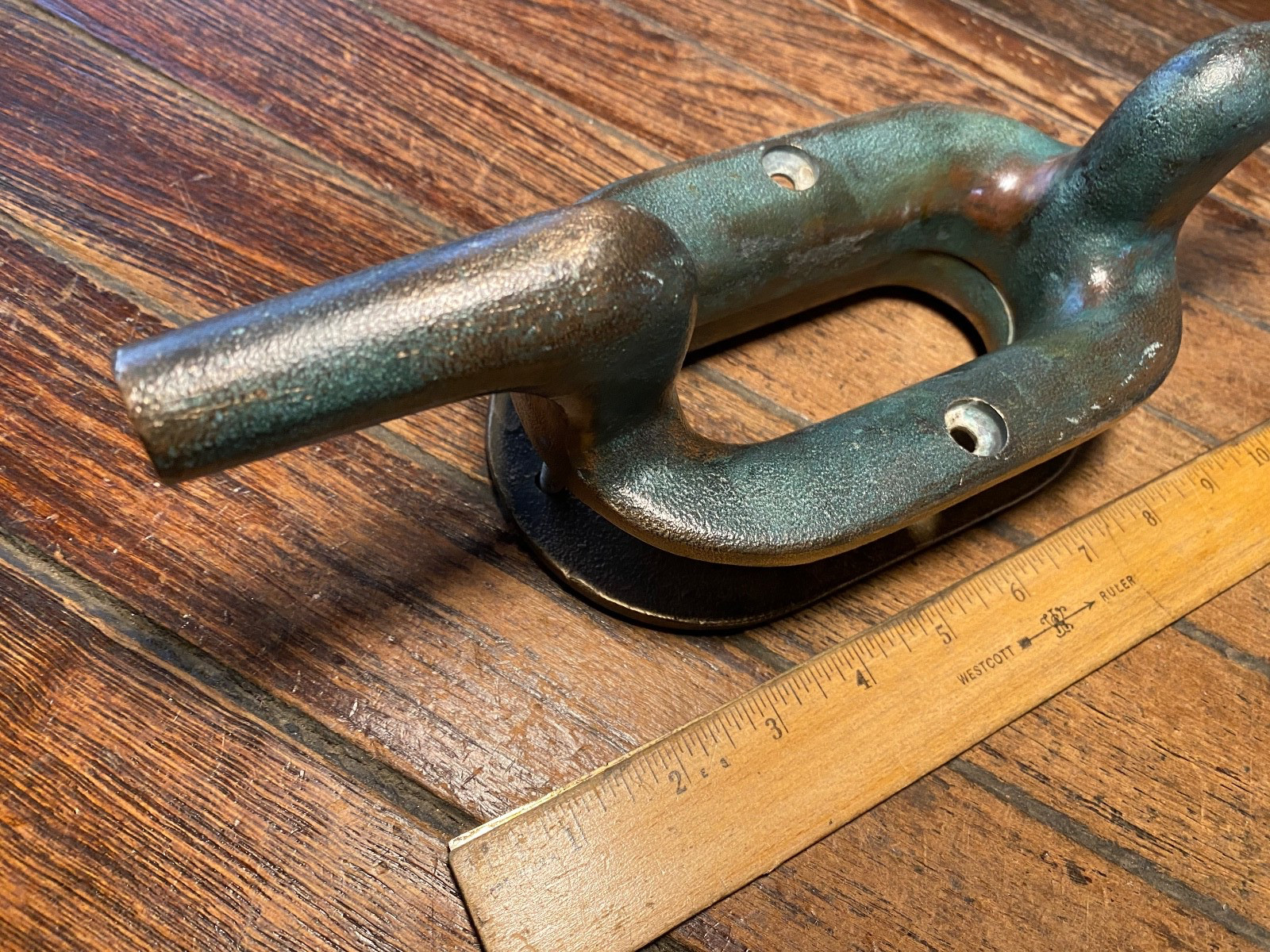 VINTAGE CAST BRONZE COMBINATION CLEAT/HAWSE HOLE 12" LONG (2 avail)