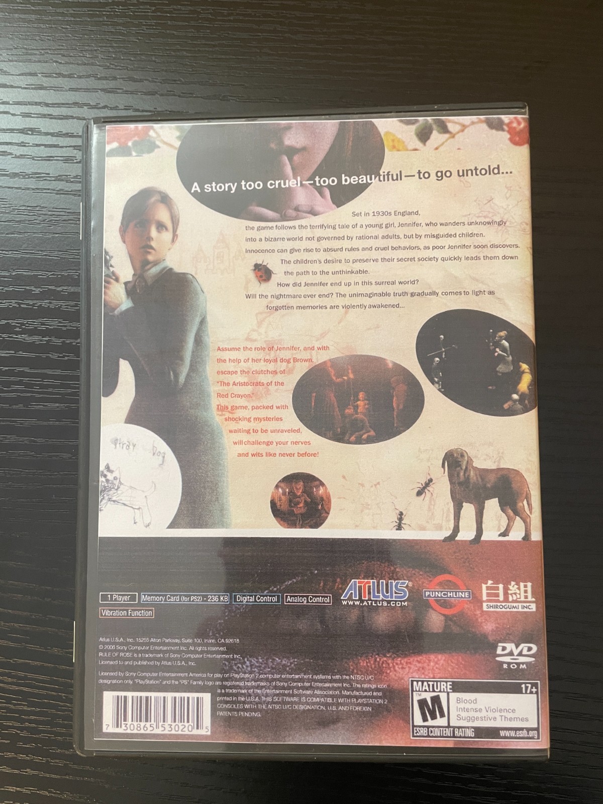 Rule Of Rose USA Playstation 2 PS2 Edition Replacement Case Only Cover