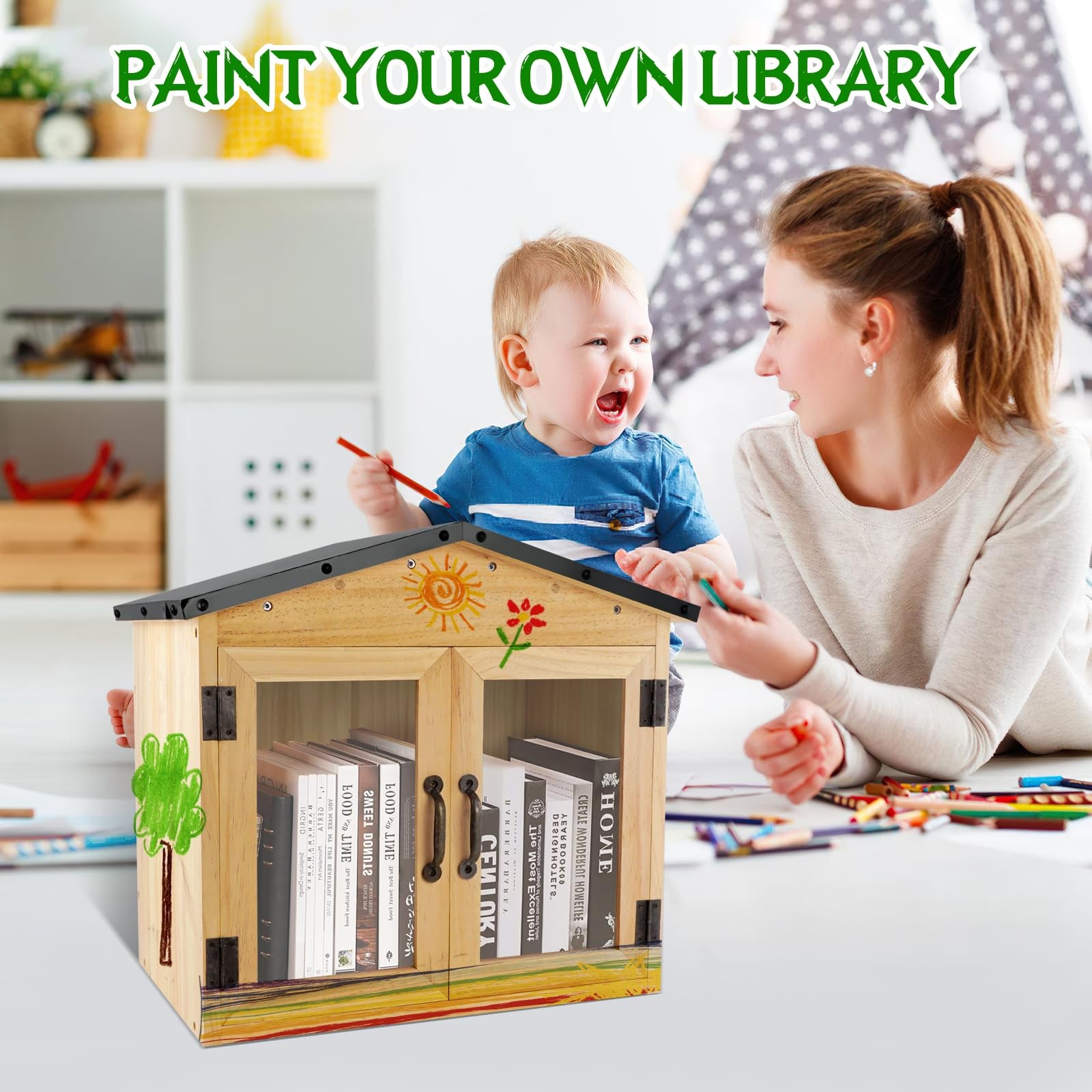 Outdoor Library Box Literature Exchange Box Outdoor Book Storage Little Wood ...