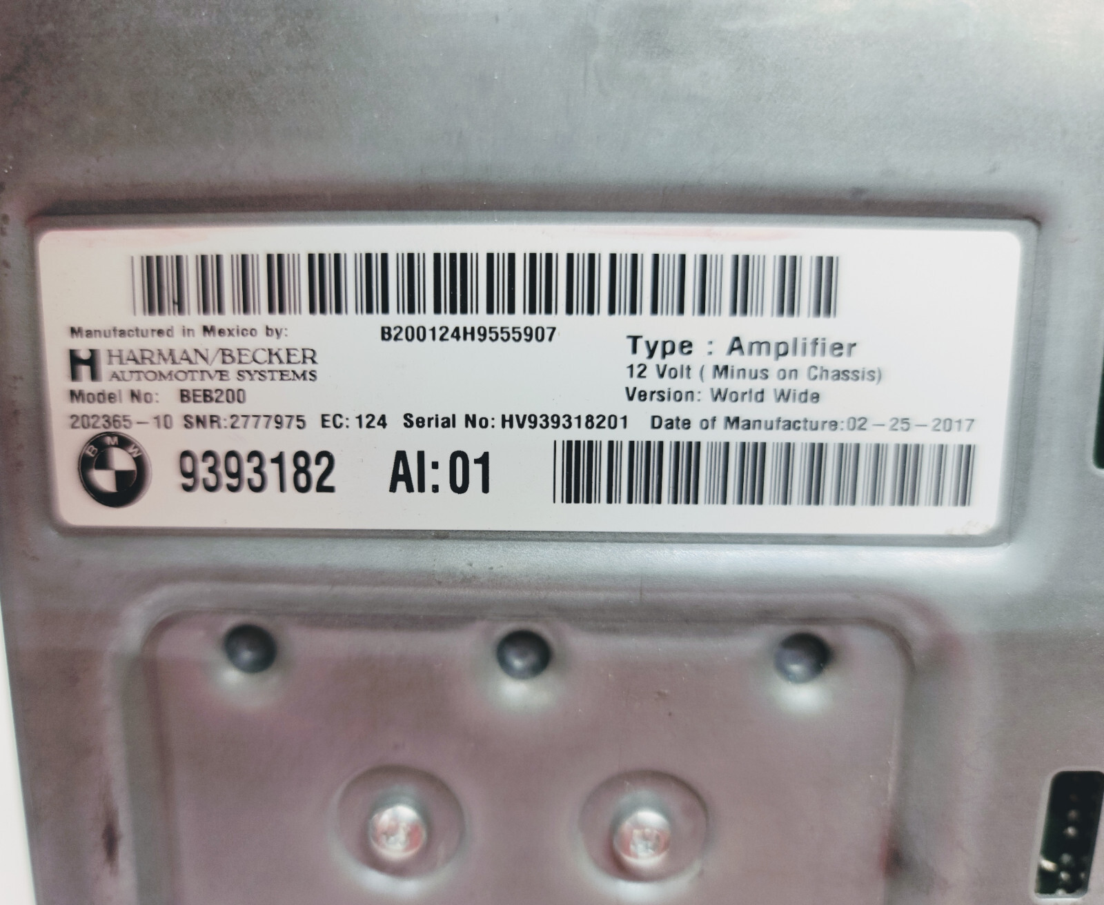 9393182 REFURBISHED BMW Harman/Kardon amplifier 2014-2019 X3 X4 X5 X6 BEB200