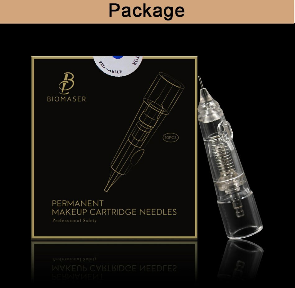 10Pcs 1R/RL Microblading Cartridge Needles For Biomaser Permanent Makeup Machine
