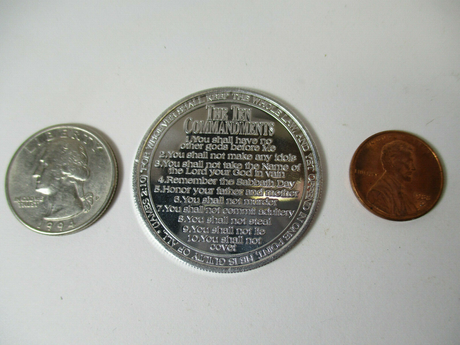 (10) Coins with The Ten Commandments on Them US Silver Dollar Size Tract s UNC