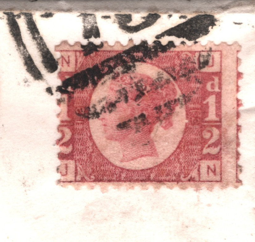 GB QV BANTAM ½d Plate 12 (JN) Cover Birmingham Advert EL 1874 Abergavenny XB47