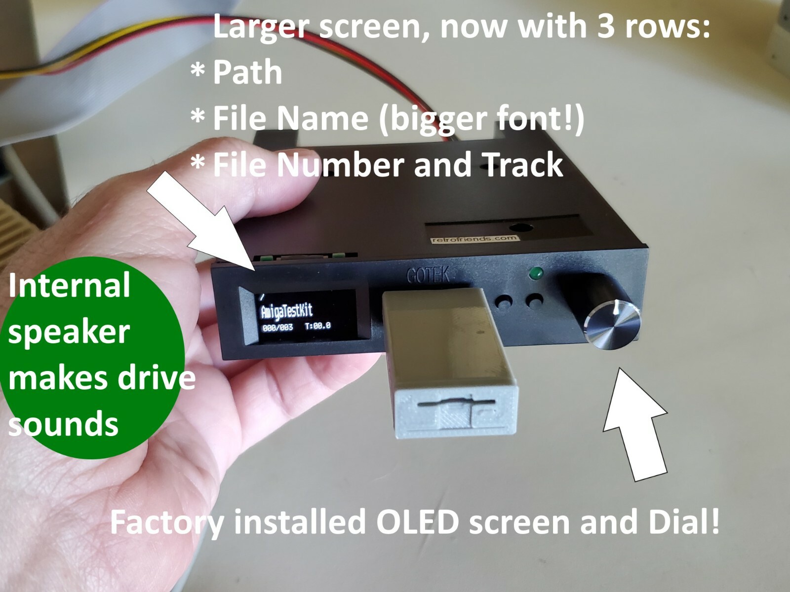 Gotek Black USB Floppy Emulator v3.44 OLED Speaker - Amiga Atari IBM Roland AKAI