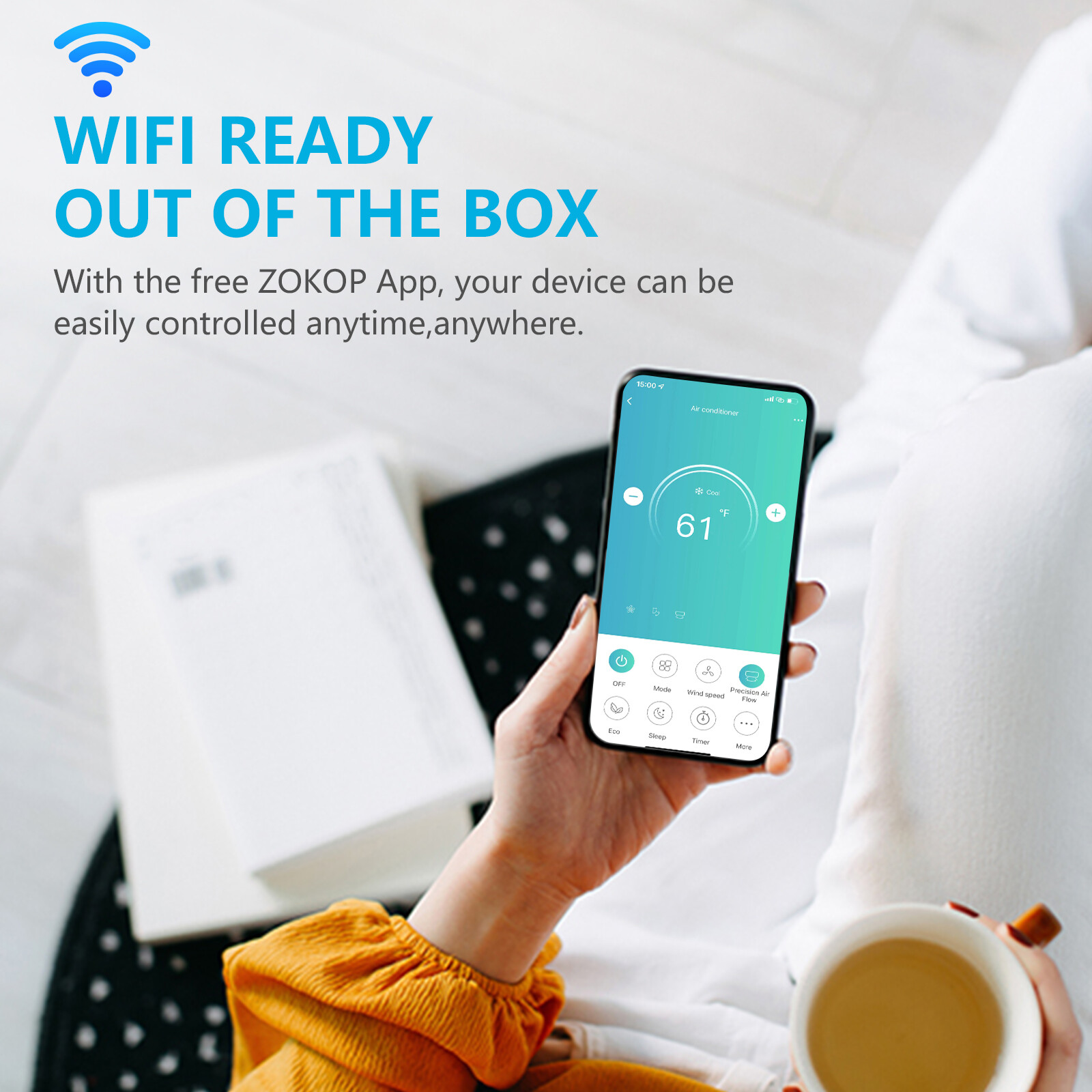 11,000 BTU Ductless Mini Split Air Conditioner, Heat Pump With/AC Unit KIT, Wifi