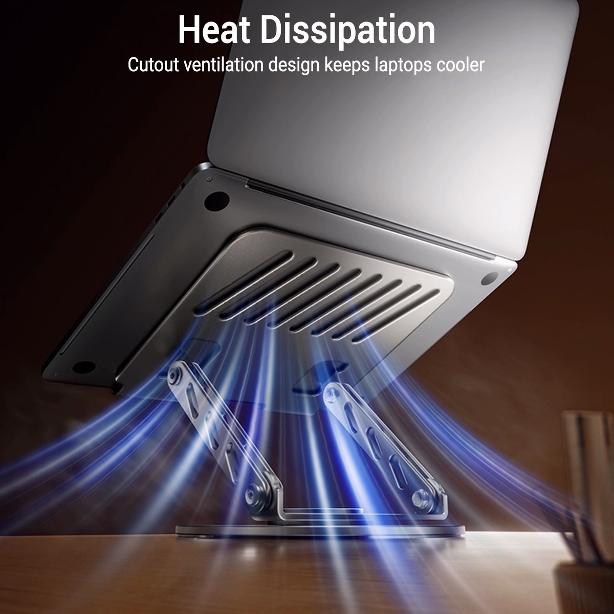 Adjustable Foldable Laptop Stand Aluminum Notebook Riser Computer Holder Desk