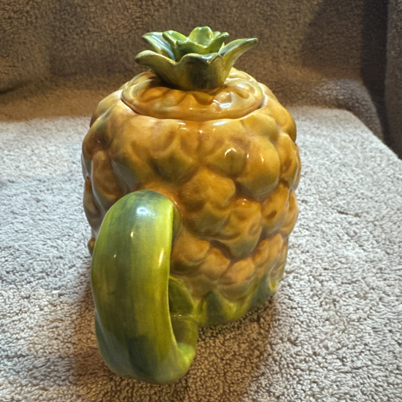 Vtg Lot 6 Ceramic Fruit Teapots: Pear P/apple Peach Pomegranate Watermelon Grape