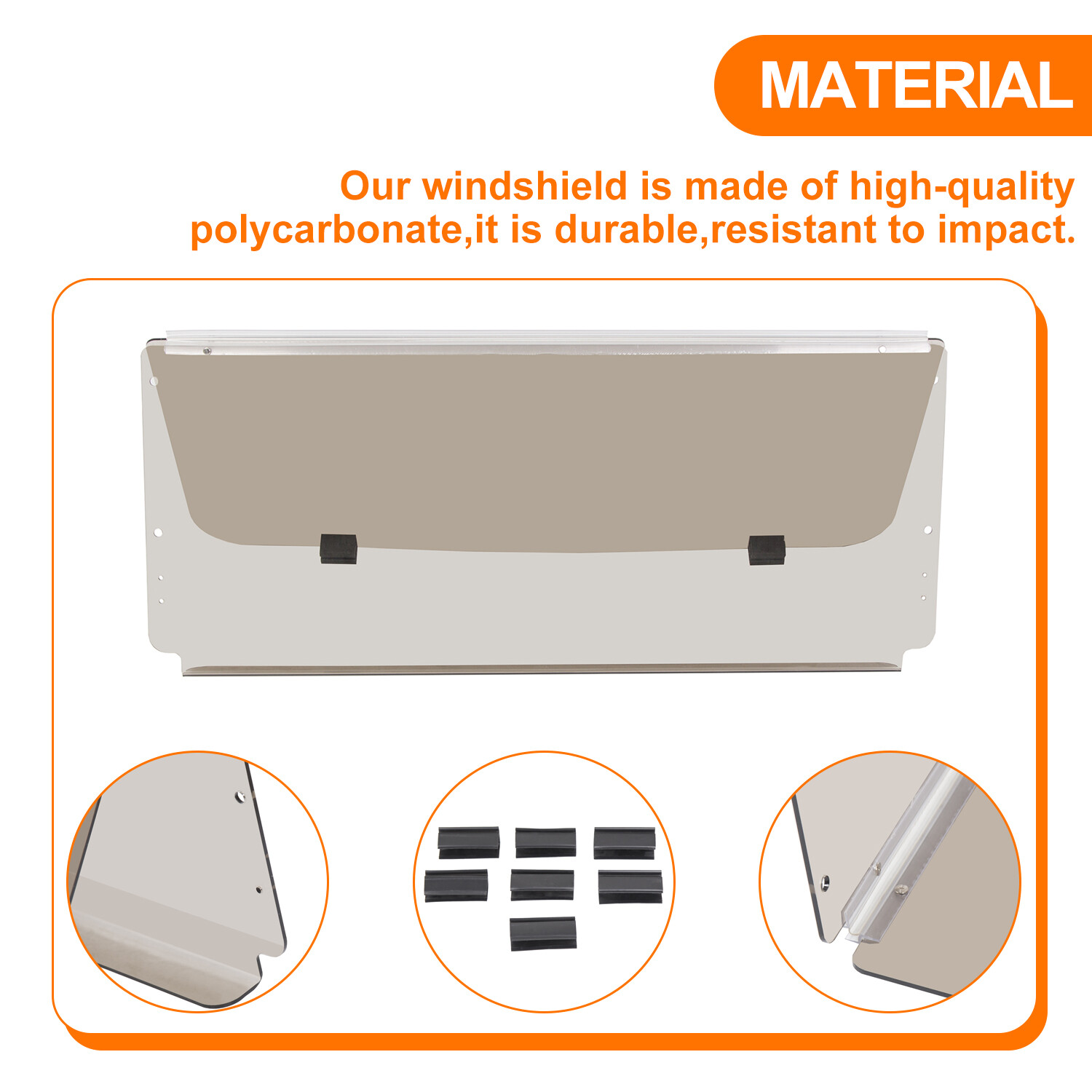 For Club Car DS 1982-2000.5 Golf Cart Tinted Folding Windshield Windscreen