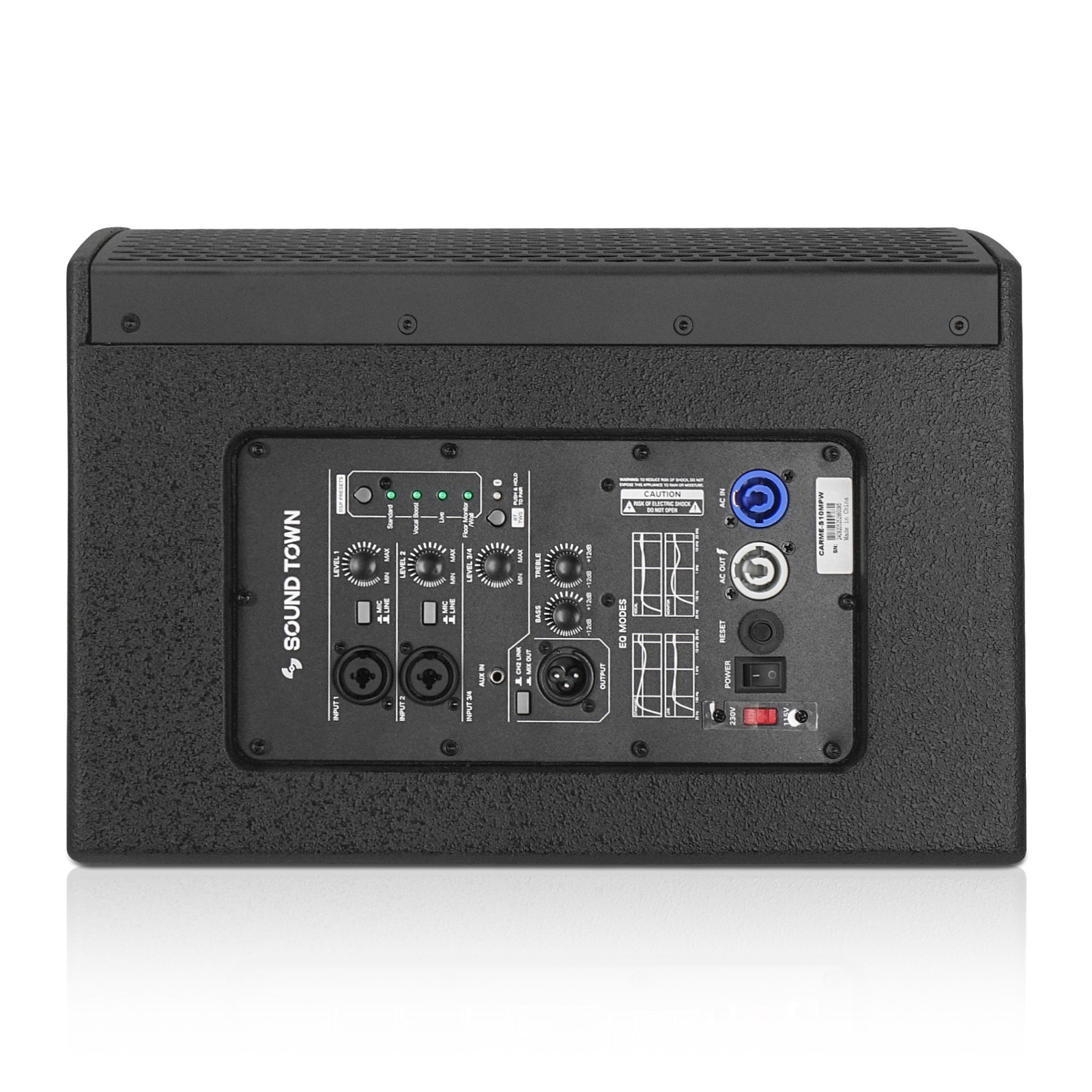 Sound Town 10" Powered 2-Way Stage Monitor Speaker for Live Sound (CARME-S10MPW)