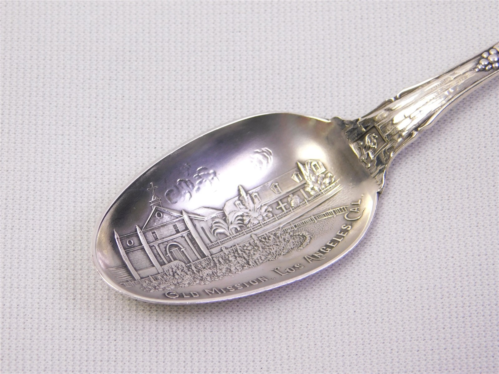 Antique Sterling Old Mission Los Angeles Cal Yosemite Falls Souvenir Spoon 26.4g