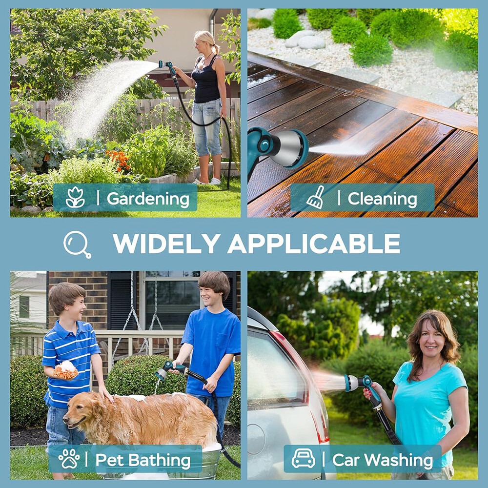 Garden Hose 50ft 100ft Non-Expandable Water Hose Kink Free Lightweight + Nozzle