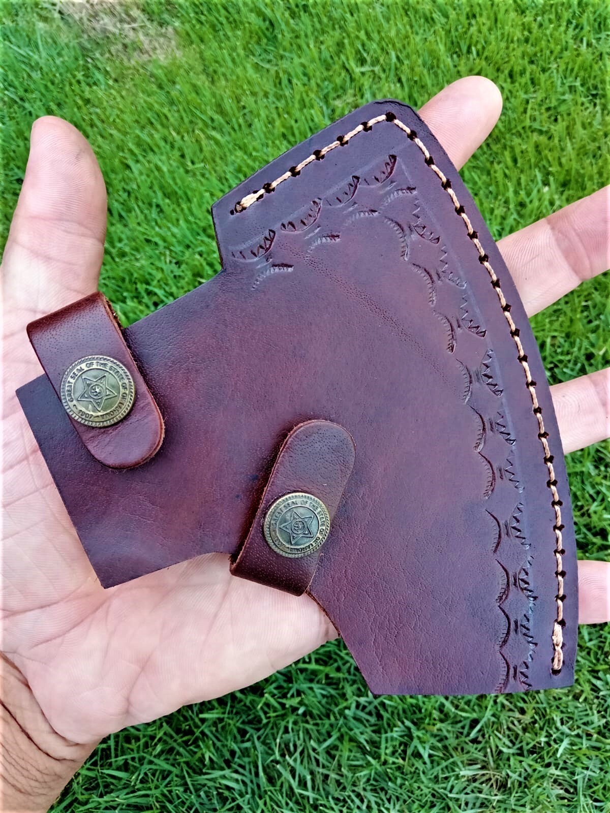 Hunting Holster Leather Axe Hatchet Blade Cover Axe Head Sheath Case Belt