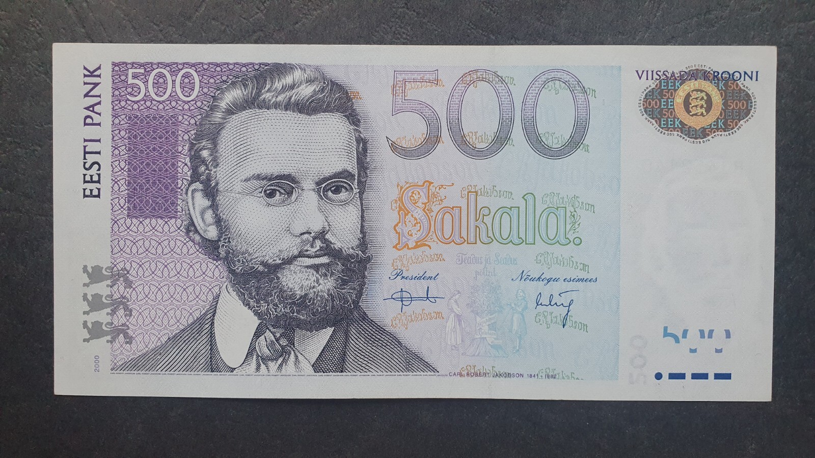 ESTONIA 500 krooni 2000, UNC, P-83