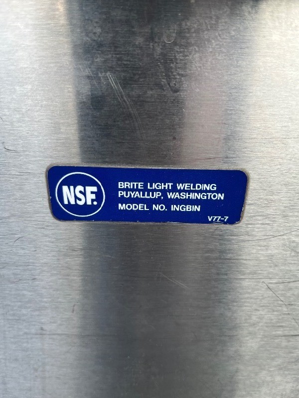 NSF Commercial Quality INGBIN-1CMPT1 S/S One Compartment Ingredient Bin