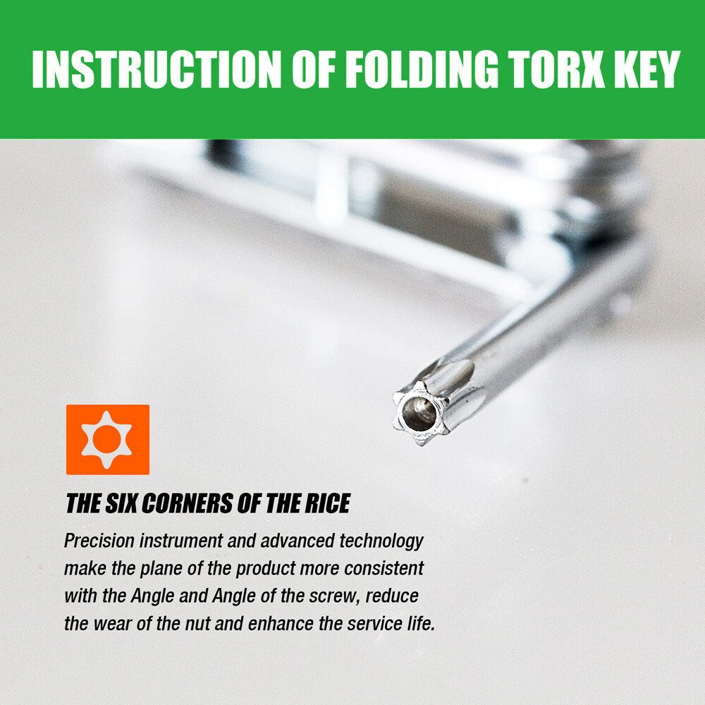 10 PC Tamper Proof Star Key Set Folding Locking Torx security screwdriver T6-T30