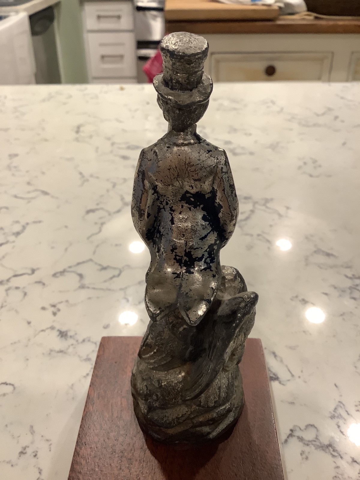 Vintage 1930s Hood Ornament Featuring Uncle Sam with Eagle by his Feet