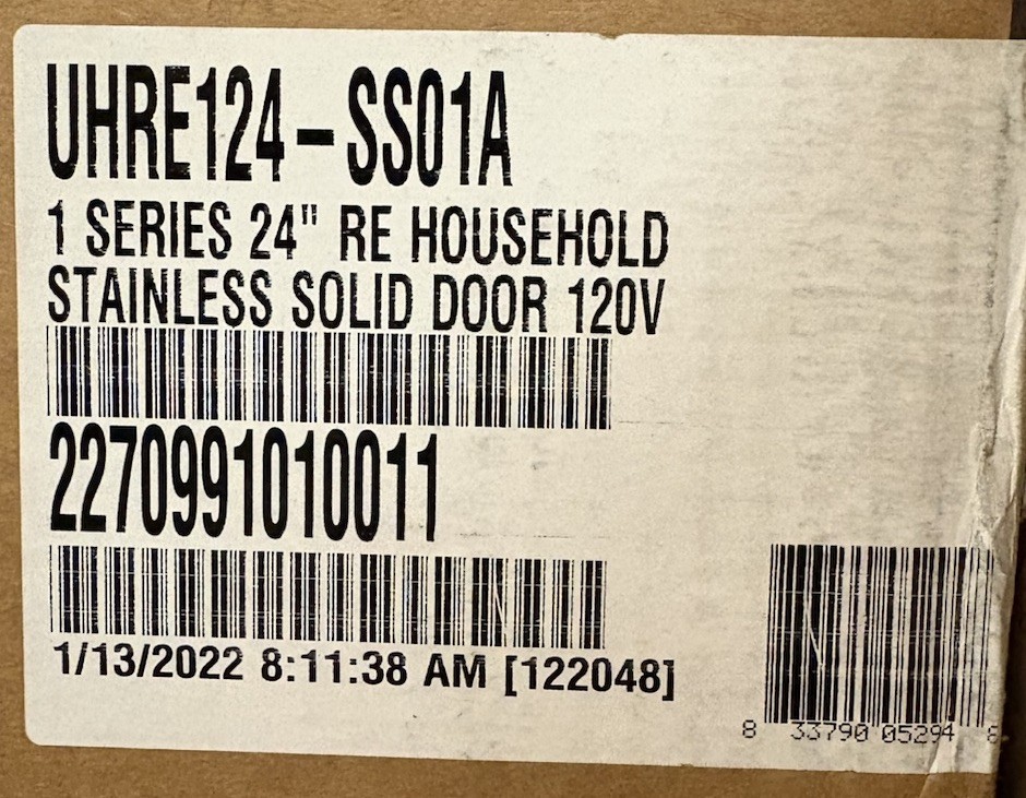 U-Line UHRE124-SS01A 24" Right Hinge Undercounter Refrigerator - Stainless