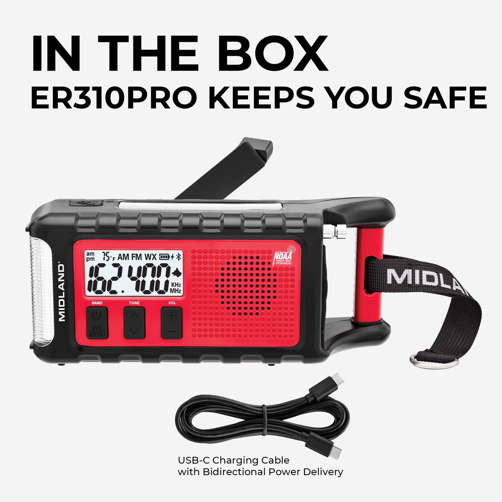 Midland ER310 PRO Portable Emergency Weather Alert Radio