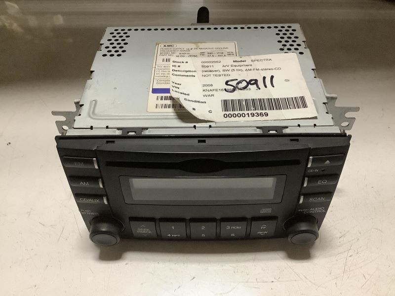 Audio Equipment Radio Receiver Station Wgn 5 Door Fits 07-09 SPECTRA 52687