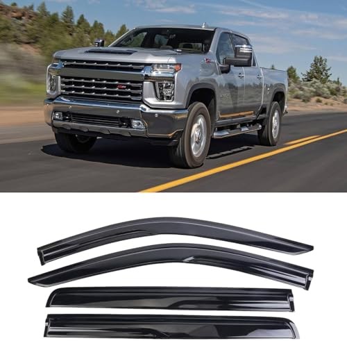 Smoke Black Outside Mount Rain Guards Window Visor 2019-2023 Sierra/Silverado