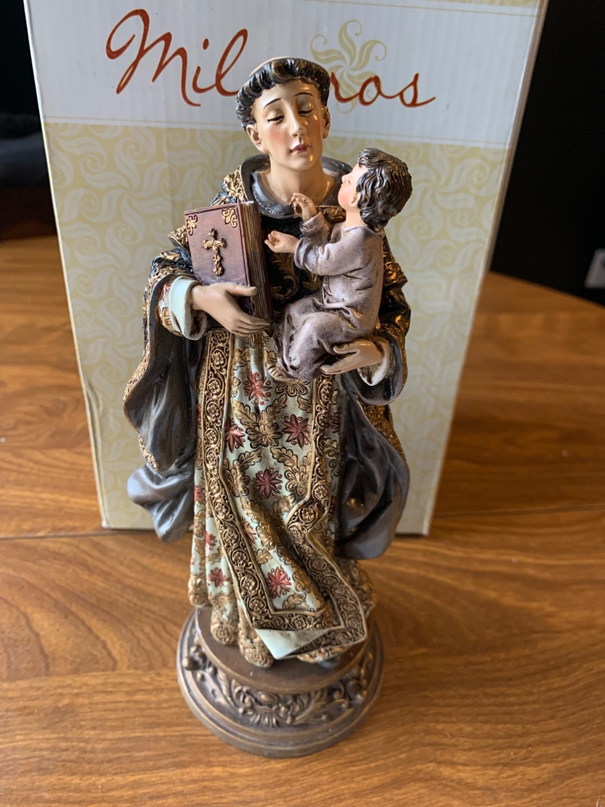 Saint Anthony of Padua Statue Figure Christian Devotional Resin Milagros Sacred