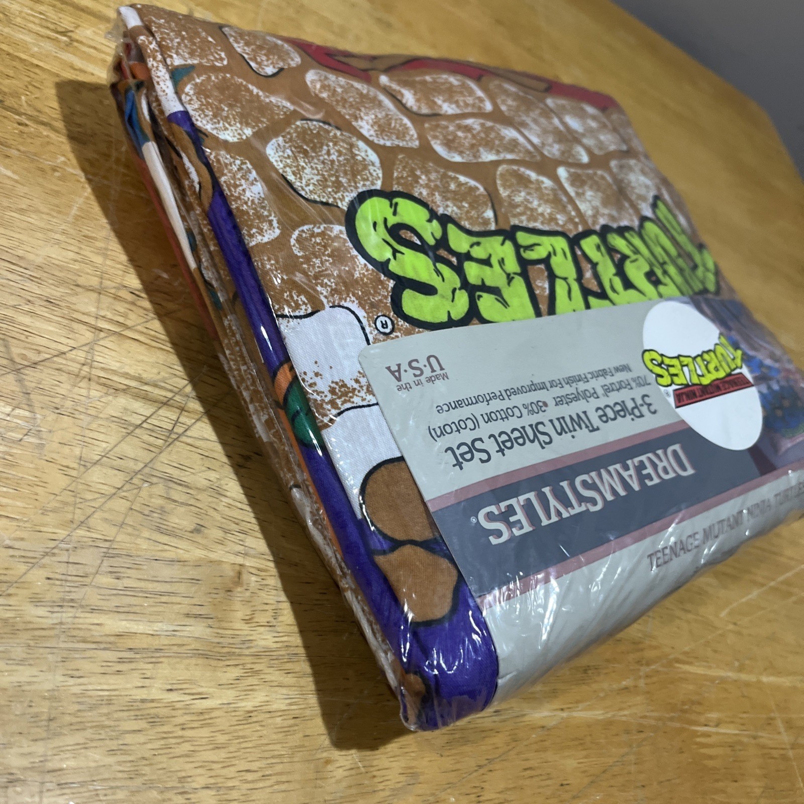 Vintage Teenage Mutant Ninja Turtles TMNT 3 Piece Twin Sheet Set 1988 NOS Bibb