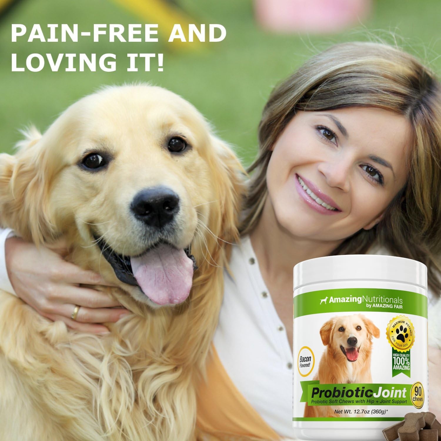 Amazing Probiotics for Dogs Eliminates Diarrhea and Gas with Hip Joint Pain R...