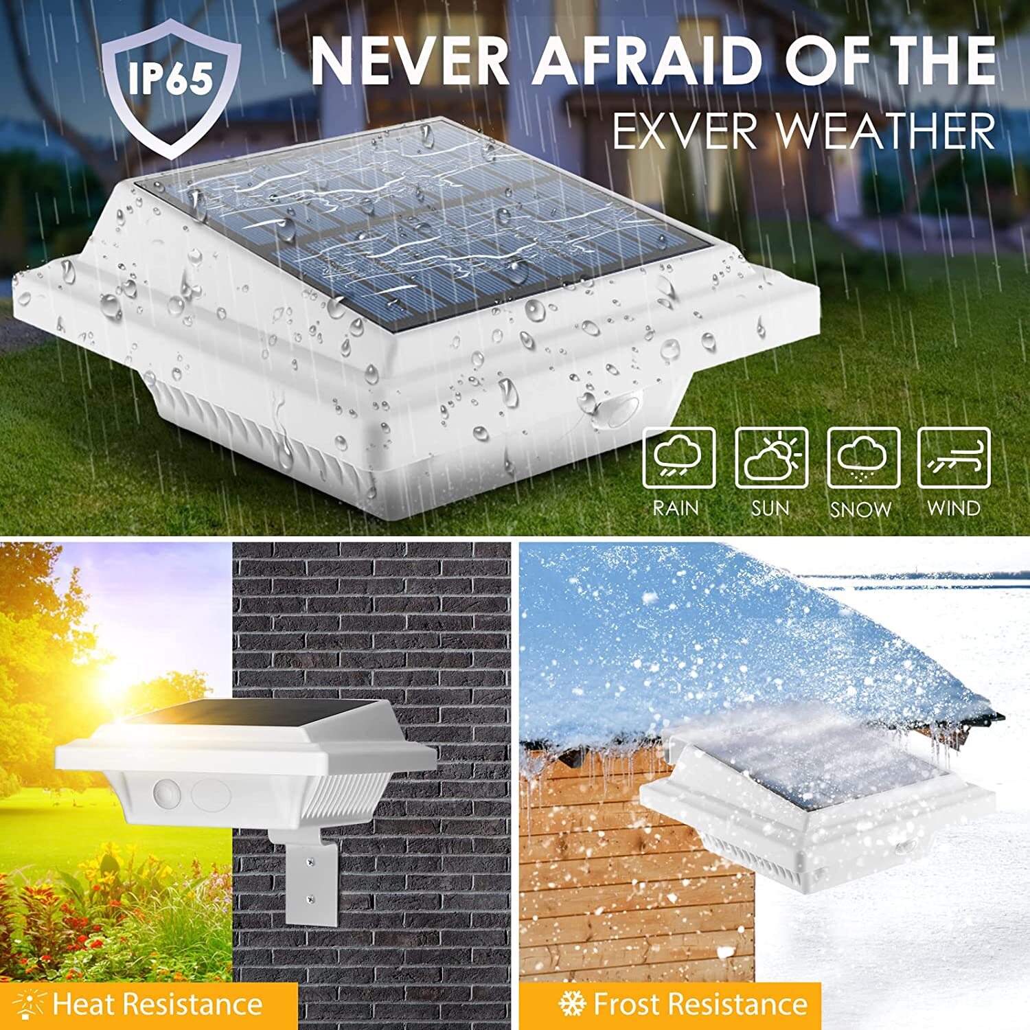 2/4/6PCS 40LEDs Solar Powered Lights for Fence Roof Gutter Yard Roof Wall Lamp