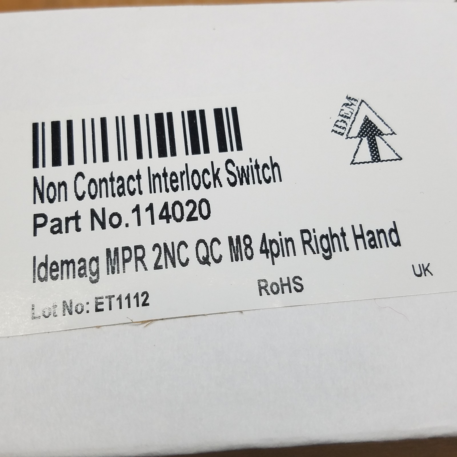IDEM 114020 Non Contact Interlock Switch, 4 Pin - NEW