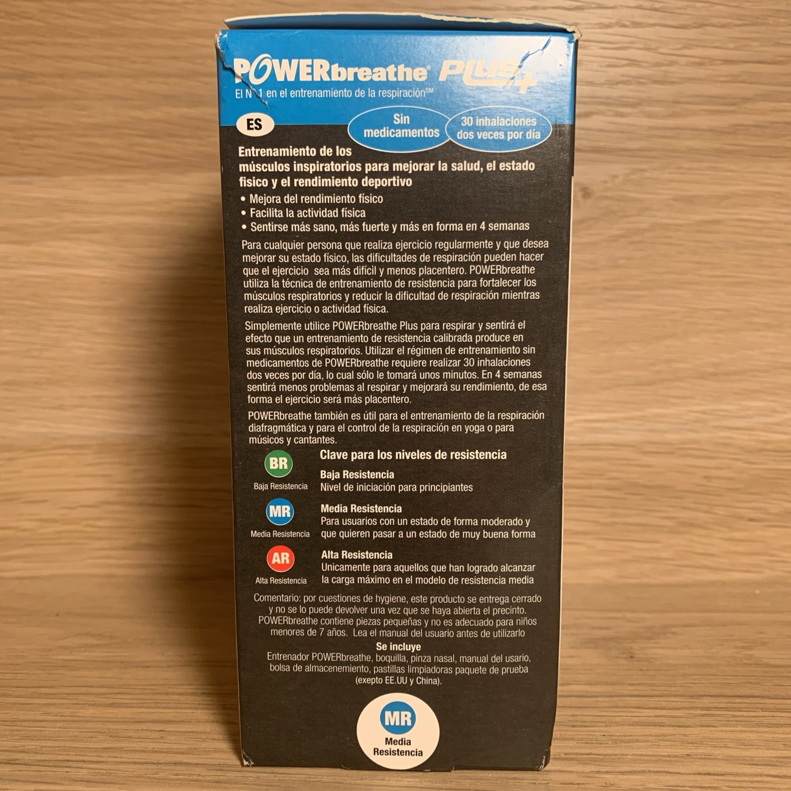 POWERbreathe Plus Medium Resistance Breathing Muscle Trainer Blue NEW OPEN BOX