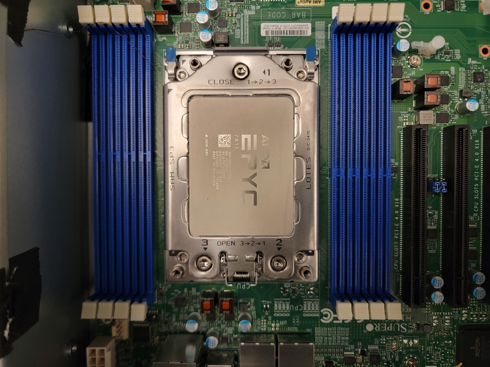 Combo: Supermicro H12SSL-i ATX + AMD EPYC 7B13 64-core + X540-T2 2x10G RJ45