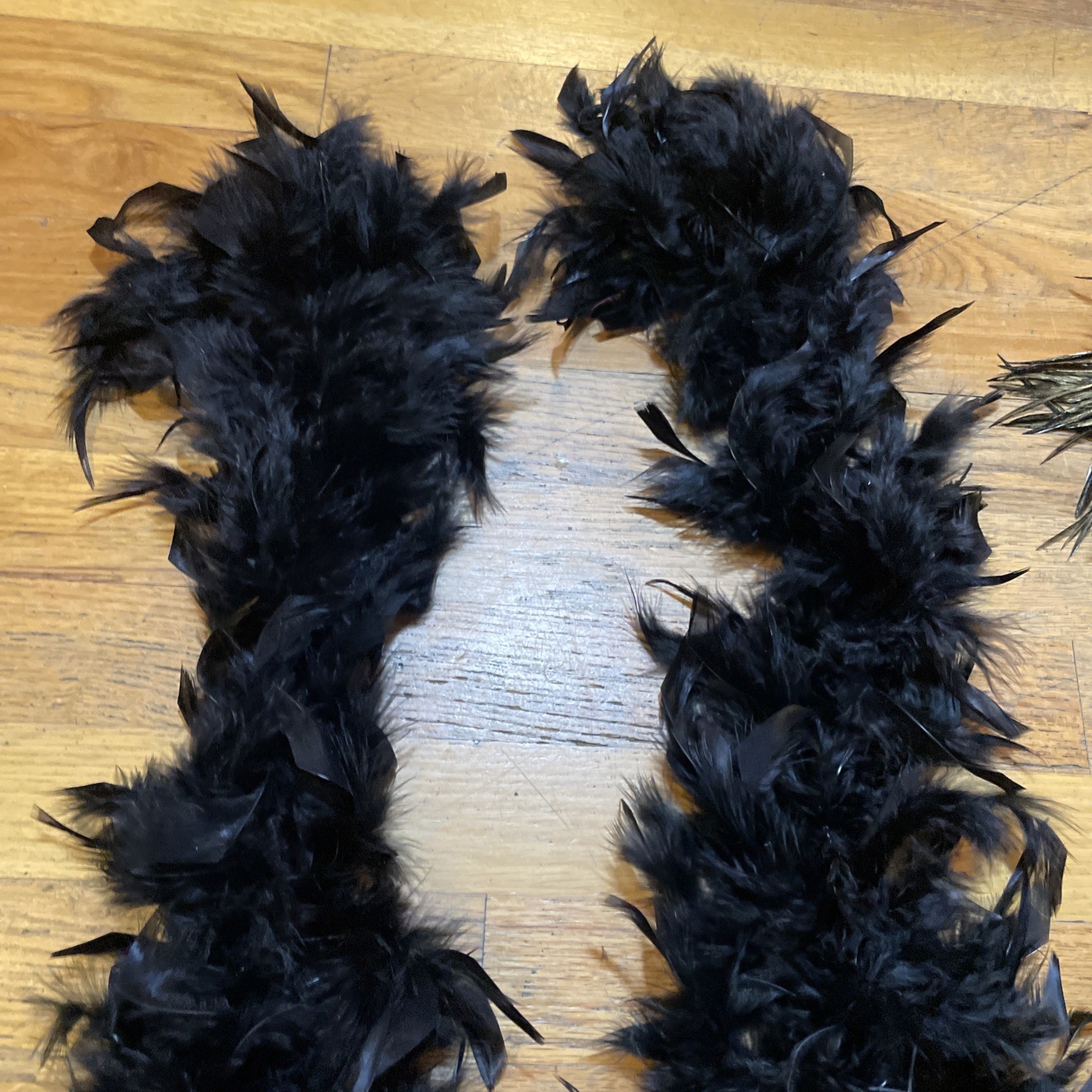 Lot of 2 Authentic Genuine Real Feather Boas Costume Accessory Runway Boa VTG