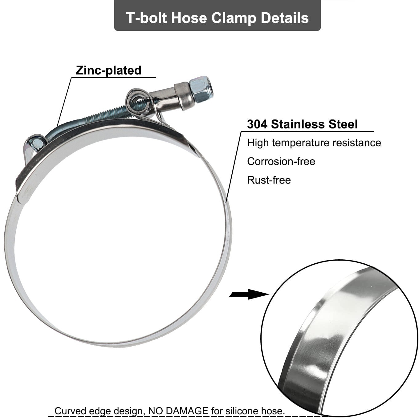 2.5" to 3" Inch Silicone Reducer Coupler Turbo Hose 63mm-76mm + 2x T-Bolt Clamps